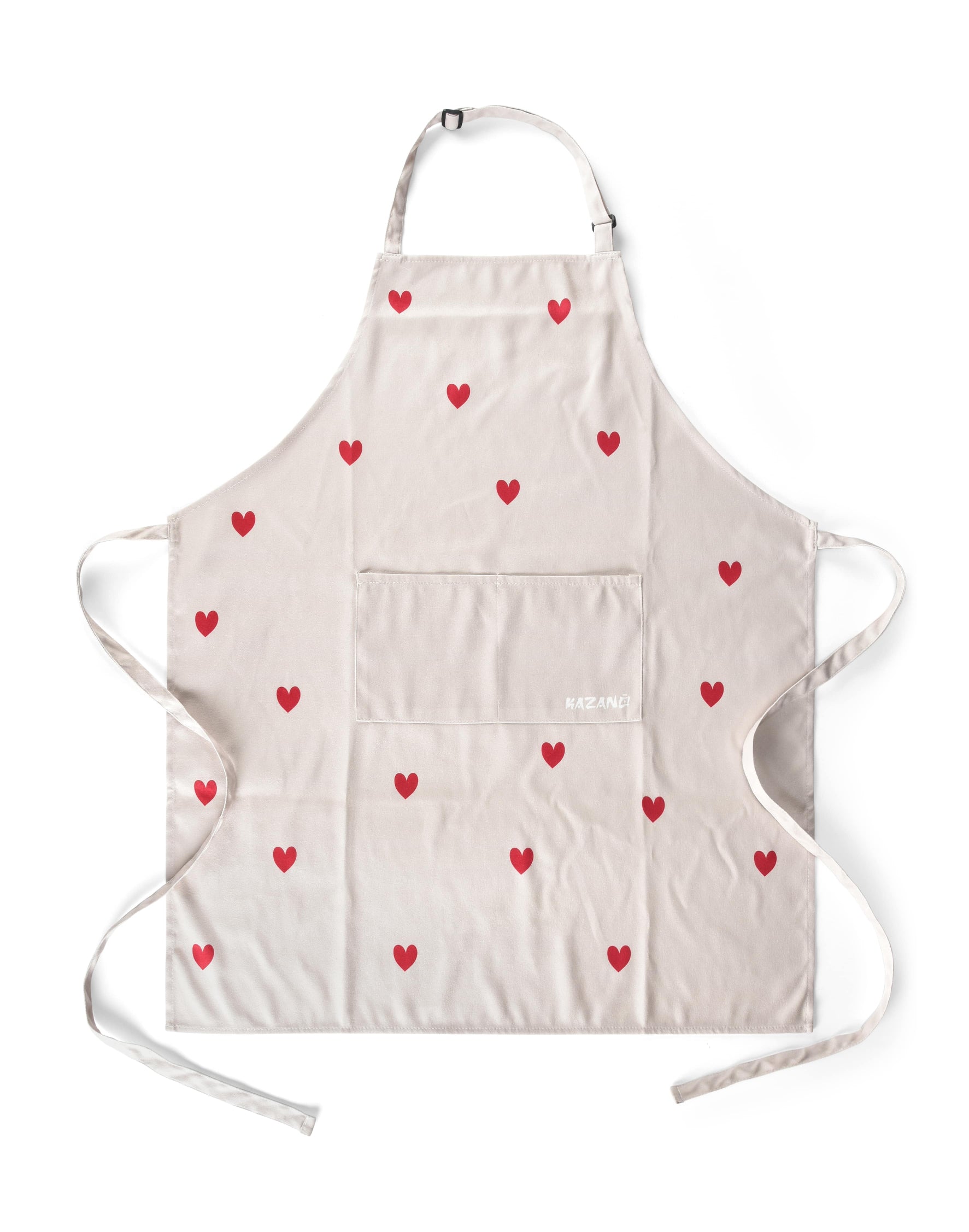 Kazano Küchenschürze Beige Herzmuster