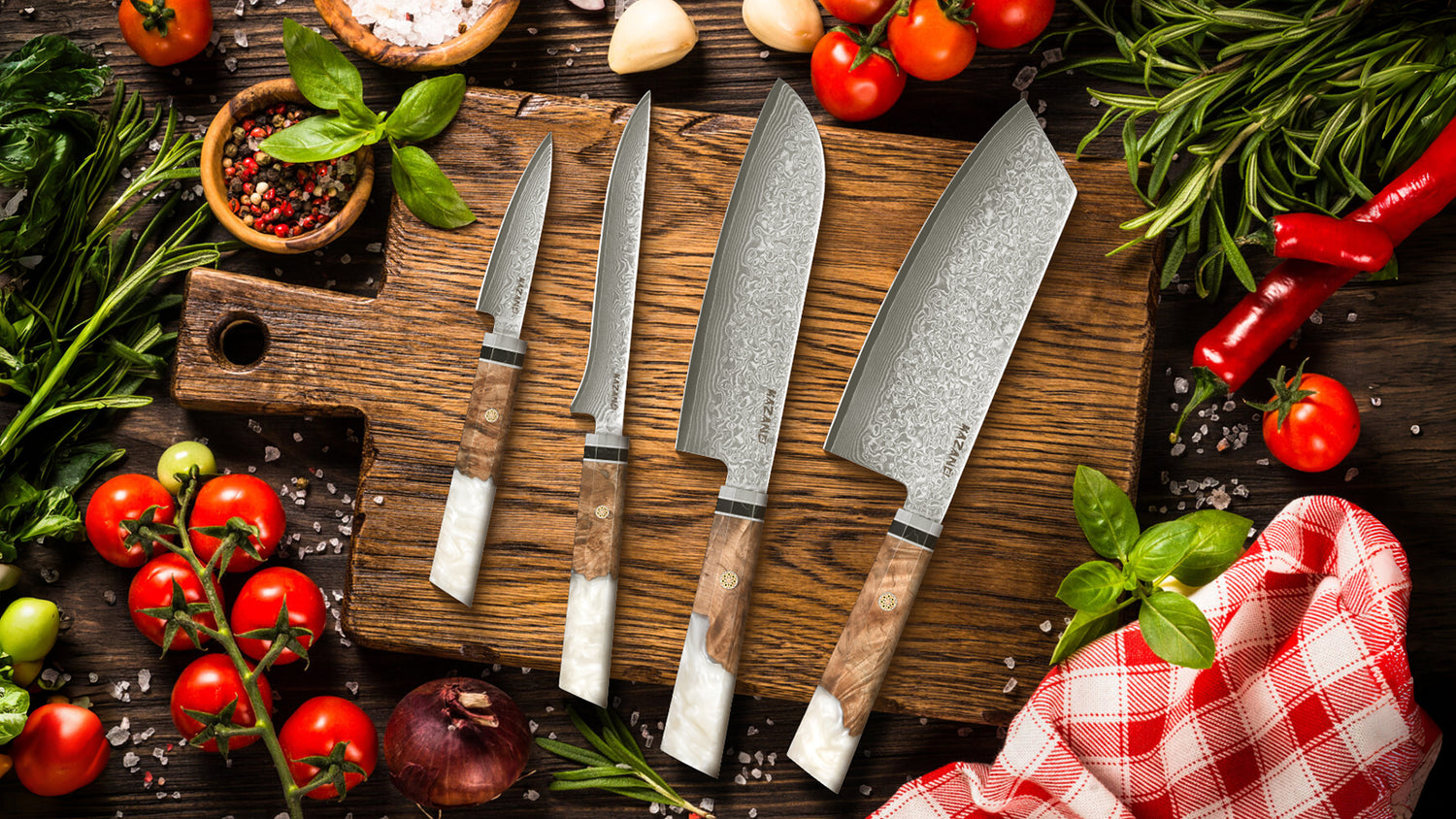 Damastmesser Set von Kazano