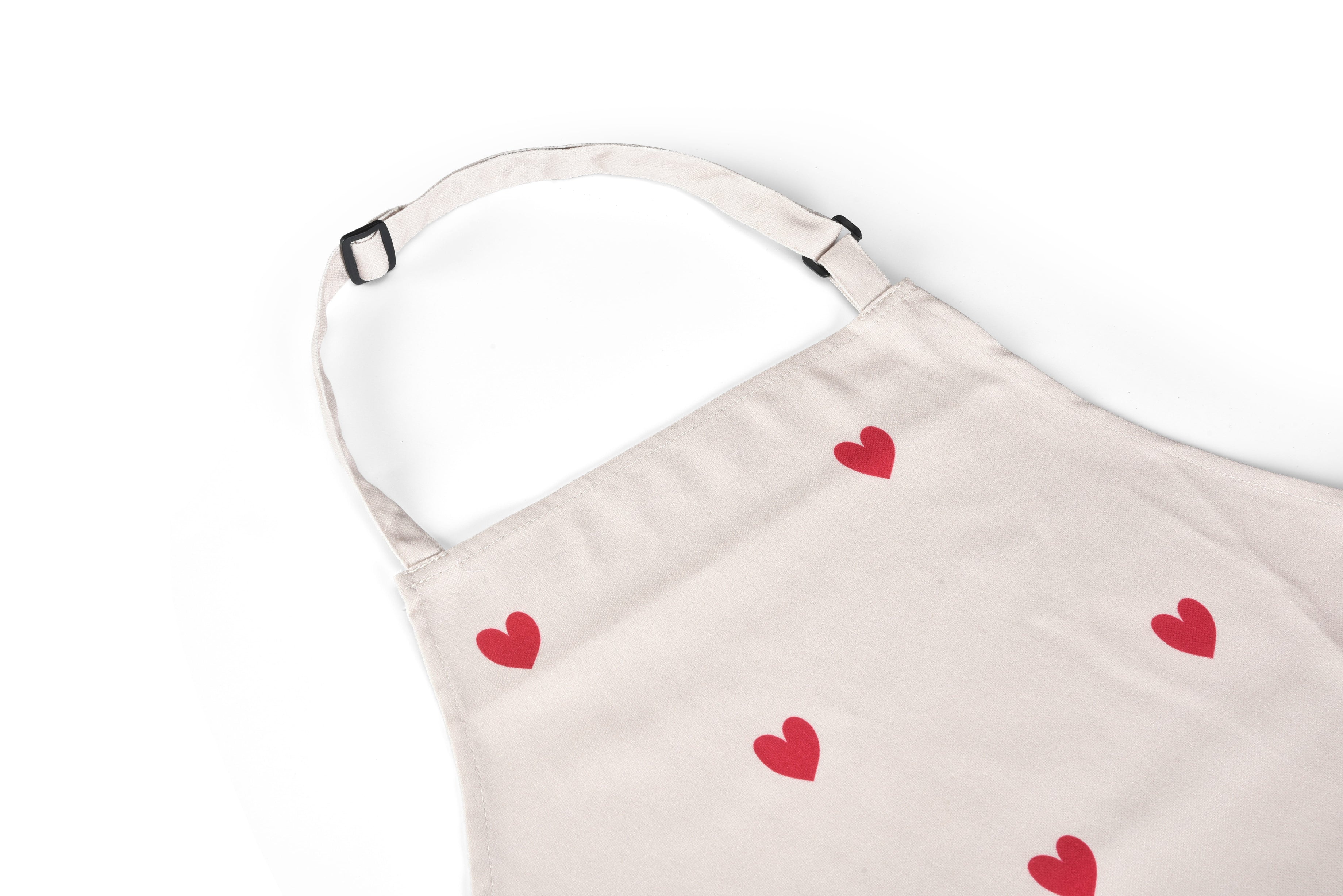 Kazano Küchenschürze Beige Herzmuster